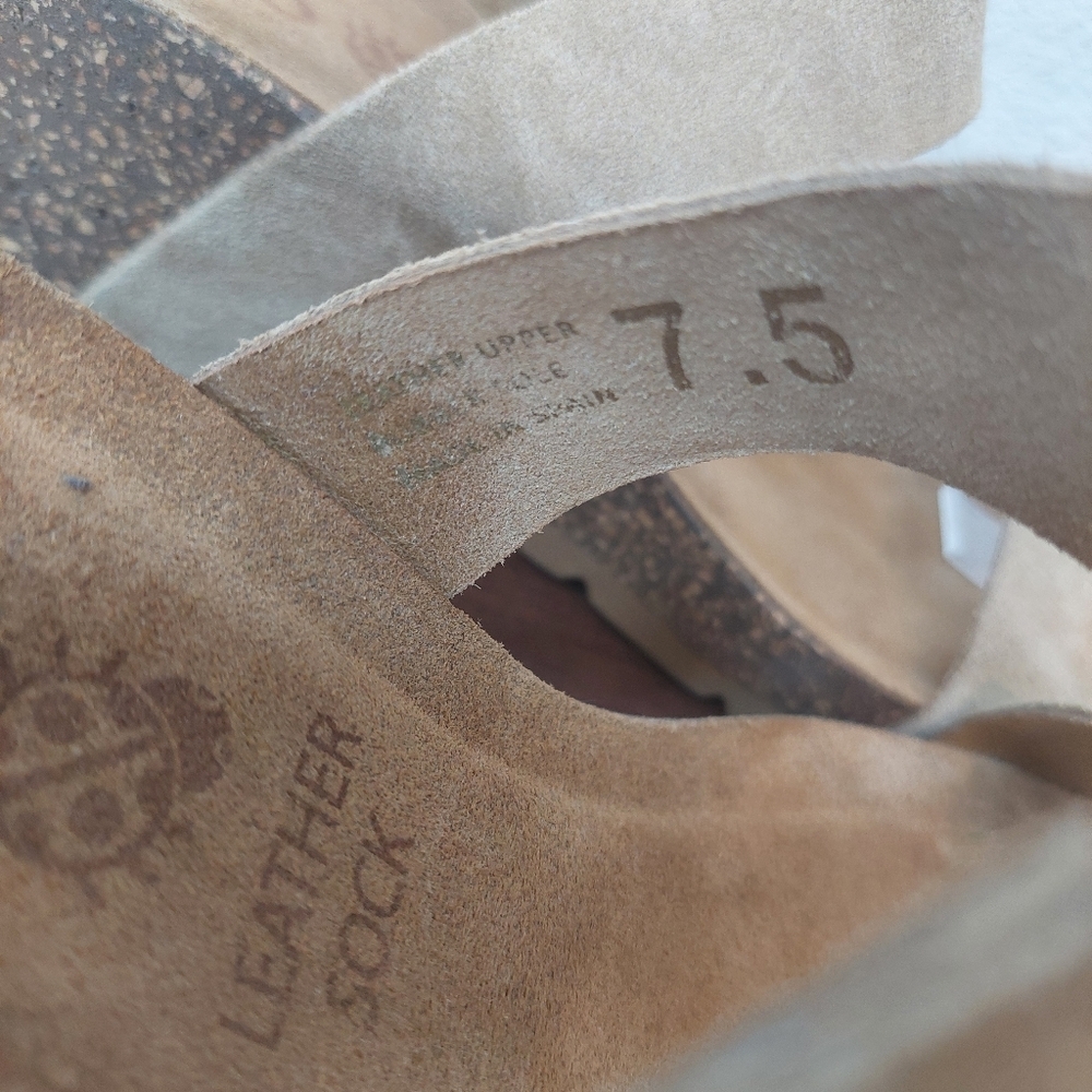 Yokono Leather Cork Wedge Sandals Size 7.5 - Picture 4 of 8
